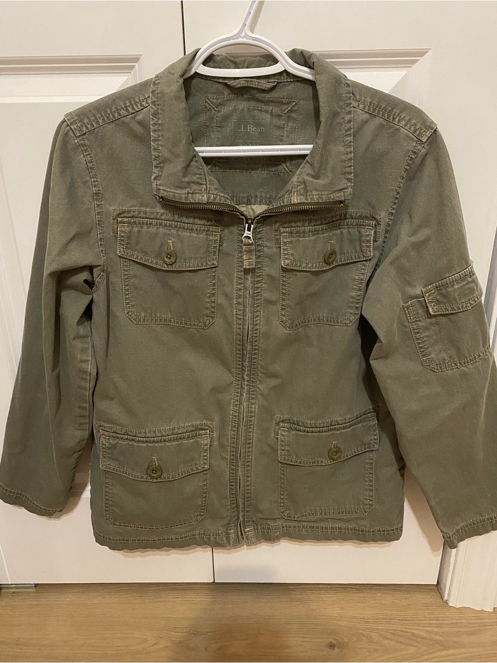 L.L. Bean Olive Green Utility Jean Jacket